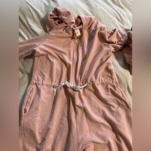 Smash + Tess Dusty Rose Zip-Front Harris Hooded Romper